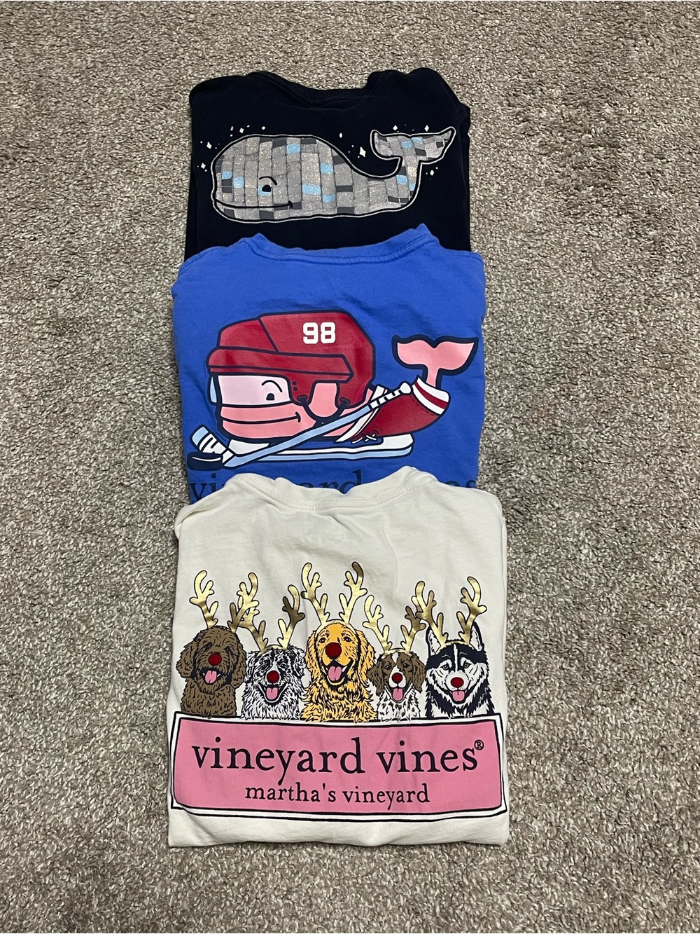 Lot of 3 Vineyard Vines Long Sleeve Pocket Tees Boy’s Small